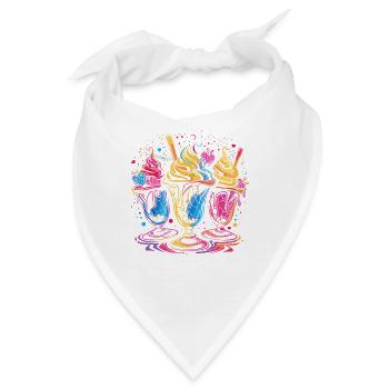 Eisbecher Vaporwave - Bandana - Weiß - Vorne