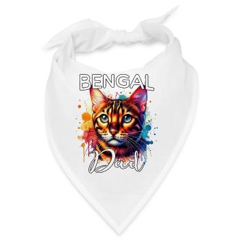 Bengalkatze Papa - Bandana - Weiß - Vorne