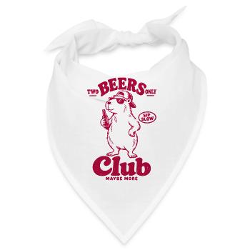 Rotes Capybara Bierclub – Sip Slow, Club More - Bandana - Weiß - Vorne