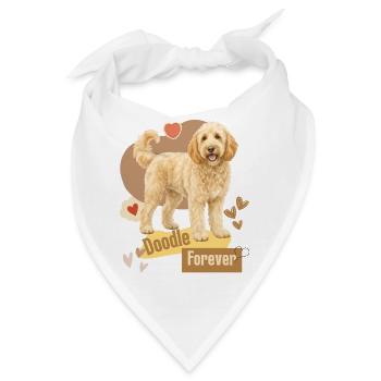 Doodle Hund Forever Herzchen - Bandana - Weiß - Vorne