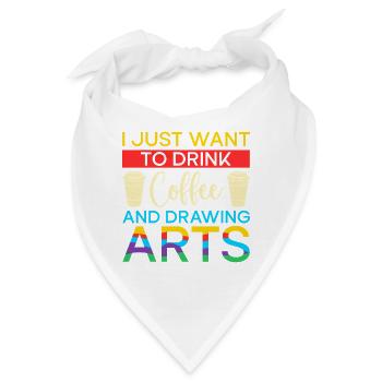 Artist Painter Graphic Want Drink Coffee & Drawing - Bandana - Weiß - Vorne