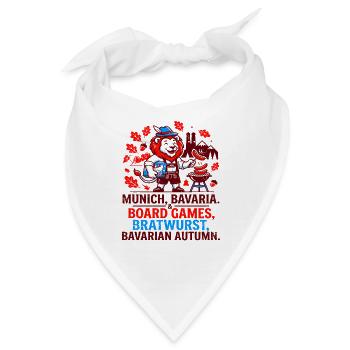 Munich Bavaria Board Games Bratwurst Bratw - Bandana - Weiß - Vorne