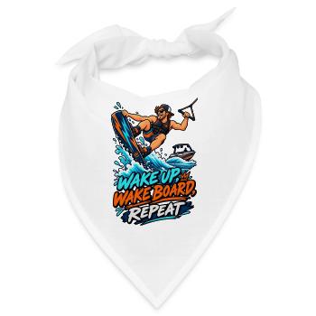 Wake Up Wakeboard Repeat Motiv - Bandana - Weiß - Vorne