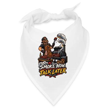 Smoke Now Talk Later Barbecue Motiv - Bandana - Weiß - Vorne