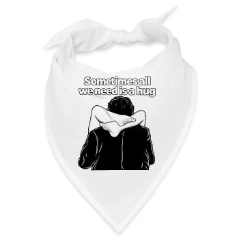 Umarmung in Schwarzweiß Illustration - Bandana - Weiß - Vorne
