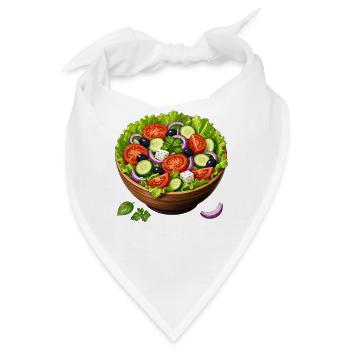 Frischer Salat Bowl Schüssel mit Gemüse - Bandana - Weiß - Vorne
