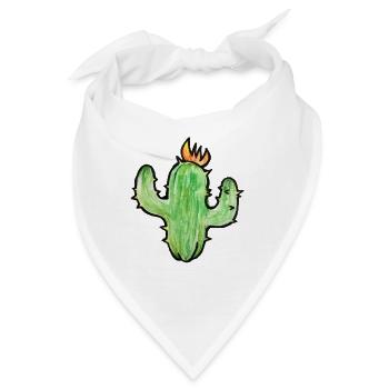 Kaktusflammen-Sketch - Bandana - Weiß - Vorne