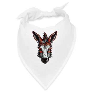 Esel Kopf Bunt Illustration - Bandana - Weiß - Vorne