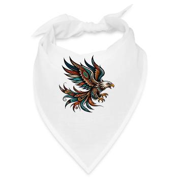 Indianischer Adler Orange - Bandana - Weiß - Vorne
