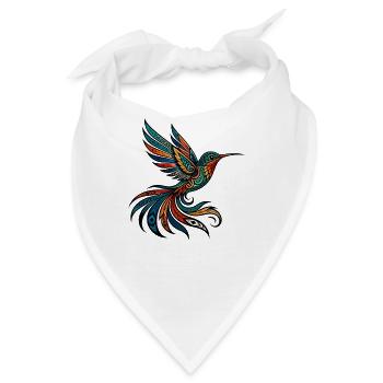 Native American Kolibri Orange - Bandana - Weiß - Vorne