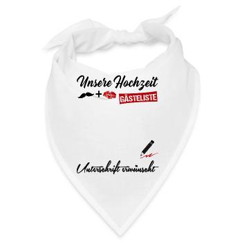 Gästeliste Gästebuch Unsere Hochzeit Married Braut - Bandana - Weiß - Vorne