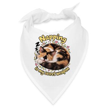 Schlafende Katze - Bandana - Weiß - Vorne