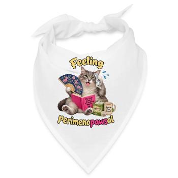 Menopause Katze - Bandana - Weiß - Vorne