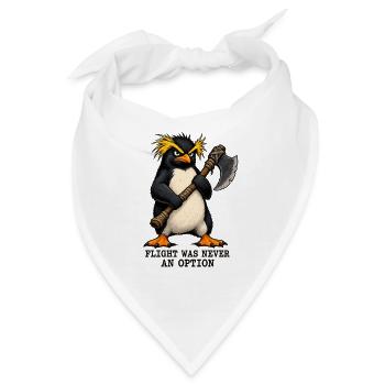 Funny Angry Penguin - Flight Was Never An Option - Bandana - Weiß - Vorne