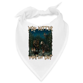 Du solltest besser aufpassen, Yule-Katzen-Krampus-Folklore - Bandana - Weiß - Vorne