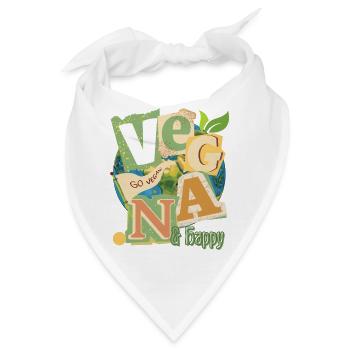 Vegan Welt Collage - Bandana - Weiß - Vorne