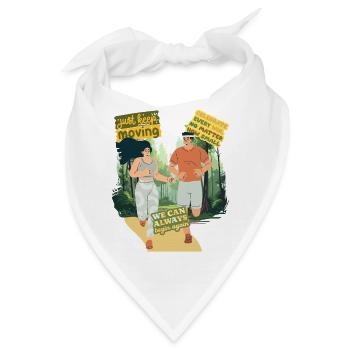 Laufduo im Wald: Mut zum Neustart - Bandana - Weiß - Vorne
