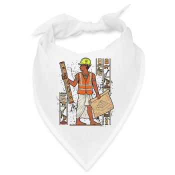 Pyramidenbauer als moderner Polier Bauleiter - Bandana - Weiß - Vorne