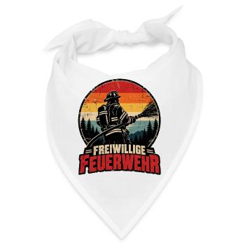 Freiwillige Feuerwehr Retro Feuerwehrmann - Bandana - Weiß - Vorne