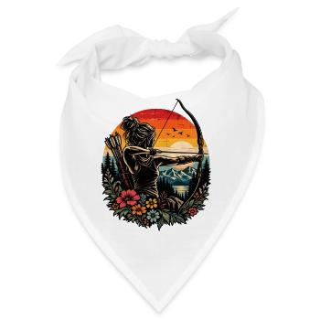 Bogenschießen Frau Retro Natur & Blumen - Bandana - Weiß - Vorne