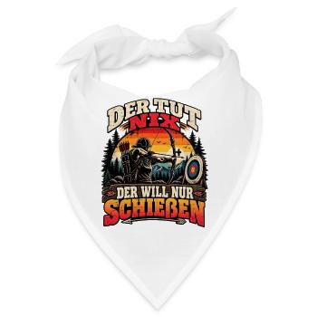 Bogenschießen Der tut nix der will nur schießen - Bandana - Weiß - Vorne