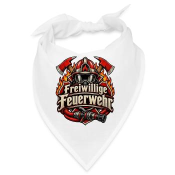 Freiwillige Feuerwehr Helm Äxte & Schlauch - Bandana - Weiß - Vorne