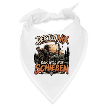 Bogenschießen Der tut nix der will nur schießen - Bandana - Weiß - Vorne