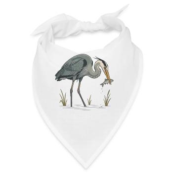Blaureiher beim Fischfang - Bandana - Weiß - Vorne