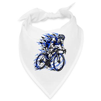 Blauer Sprint Radfahrer Grafik - Bandana - Weiß - Vorne