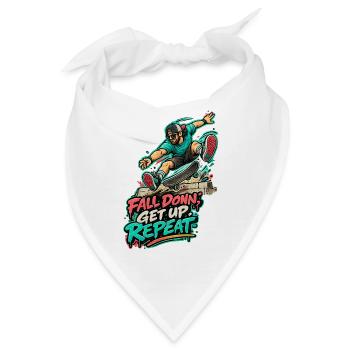 Fall Down? Get Up, Repeat – Skate - Bandana - Weiß - Vorne