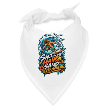Salz im Haar, Sand überall - Bandana - Weiß - Vorne