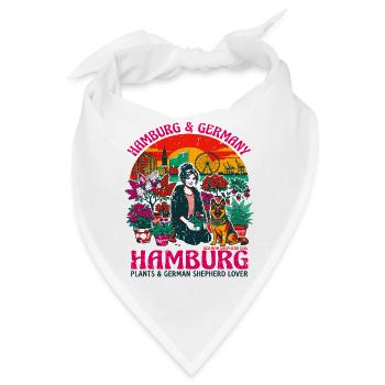German Shepherd Hamburg And Germany City Plants - Bandana - Weiß - Vorne