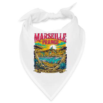Marseille France Port Of The Mediterranean Vintage - Bandana - Weiß - Vorne