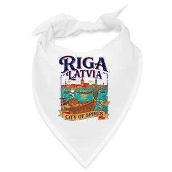 Vintage Riga Latvia City Of Spires - Bandana - Weiß - Vorne