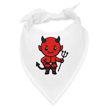 Niedliche Teufels-Mistgabel Halloween-Kostüm Kawaii - Bandana - Weiß - Vorne