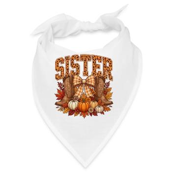 Herbstleopardenschwester Halloween - Bandana - Weiß - Vorne