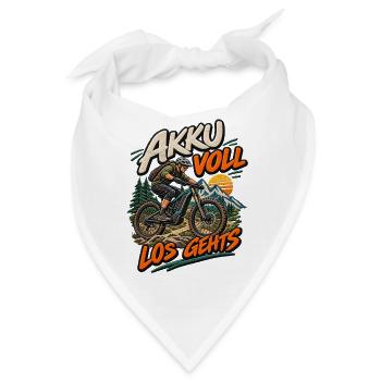 Akku Voll Los Gehts Bike - Bandana - Weiß - Vorne