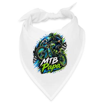 MTB Papa Abenteuerprint Geschenkidee - Bandana - Weiß - Vorne