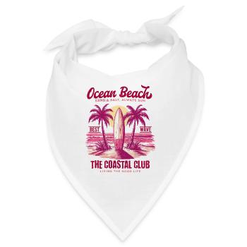 Ocean Beach Surfen Sommer Strand Retro Vintage - Bandana - Weiß - Vorne