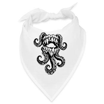 Tentakelmonster-Maul – Dunkles Meereswesen - Bandana - Weiß - Vorne