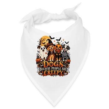 Dogs Because People Are Creepy Halloween - Bandana - Weiß - Vorne