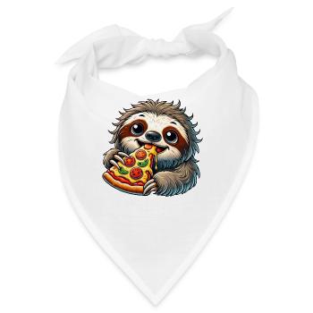 Faultier Pizza Käse Fast Food Liebhaber - Bandana - Weiß - Vorne