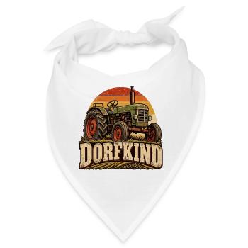 Dorfkind Traktor – Retro Landwirtschaft - Bandana - Weiß - Vorne