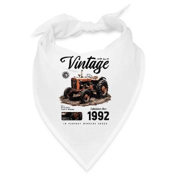 Oldtimer Traktor Bauer Geburtstag Jahrgang 1992 - Bandana - Weiß - Vorne