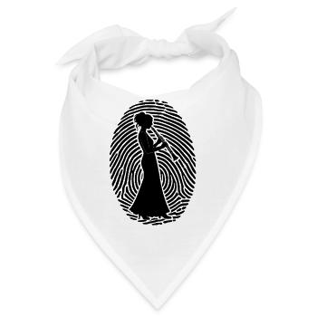 Klarinette - Klarinettistin im Fingerabdruck - Bandana - Weiß - Vorne