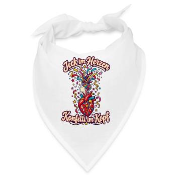 Karneval Jeck Karnevalsfan Konfetti im Kopf - Bandana - Weiß - Vorne