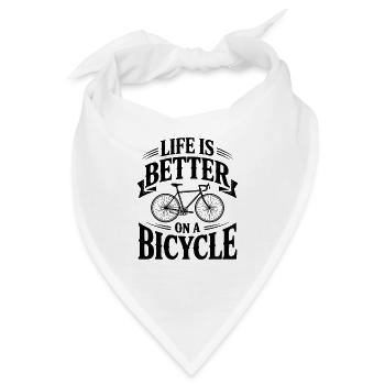 Das Leben auf dem Fahrrad ist besser - Bandana - Weiß - Vorne