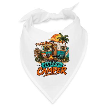 Camping Happy Camper Wohnwagen Reisemobil Urlaub - Bandana - Weiß - Vorne