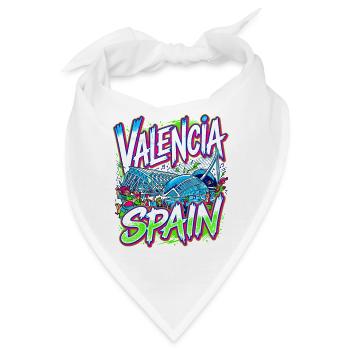 Valencia Spain Vibrant City Festival Travel - Bandana - Weiß - Vorne