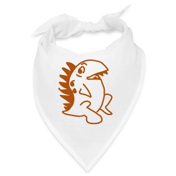 Dino Kawaii – Süßer Saurier  Cartoon  - Bandana - Weiß - Vorne